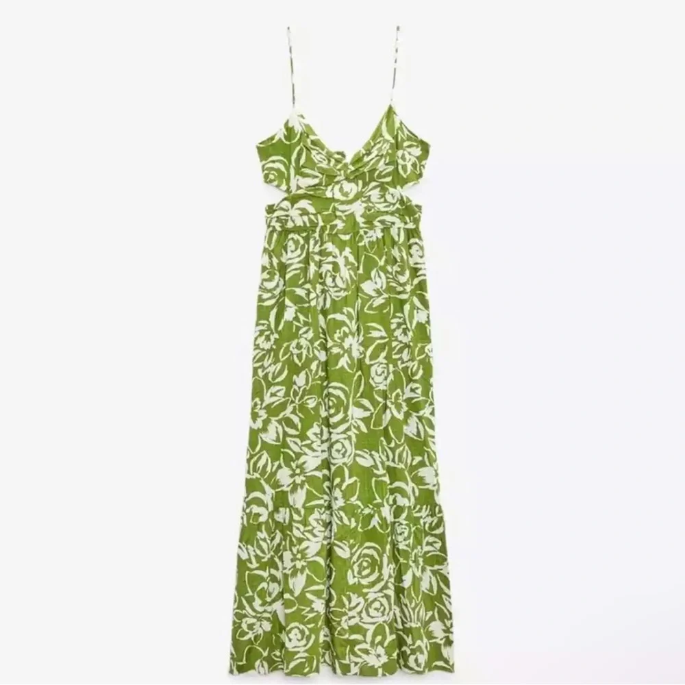 ZARA Floral Cutout Midi Dress - Picture 4 of 12